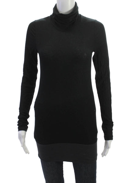 Theory Women Black Turtleneck Pullover Sweater Modal Wool Elastane Size M