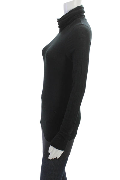 Theory Women Black Turtleneck Pullover Sweater Modal Wool Elastane Size M