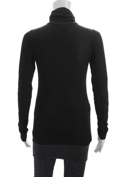 Theory Women Black Turtleneck Pullover Sweater Modal Wool Elastane Size M