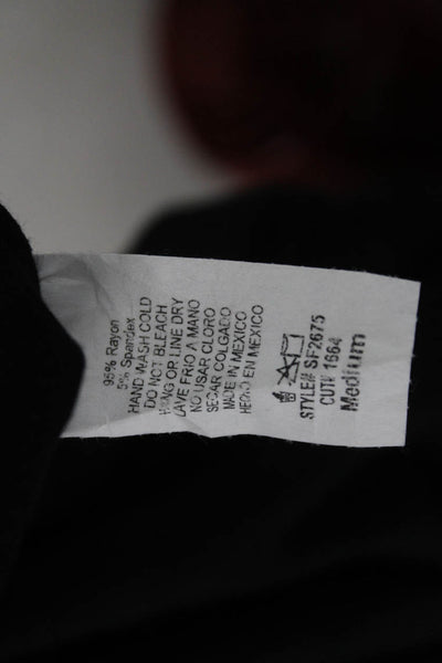 six/fifty Womens Long Sleeve Black Rayon Spandex Top Size M