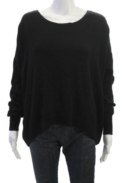 Autumn Cashmere Women Black Full Zip Pullover Long Sleeve 100% Cashmere Size M