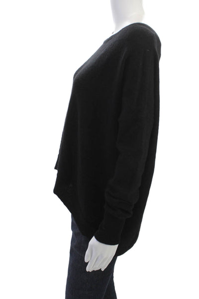 Autumn Cashmere Women Black Full Zip Pullover Long Sleeve 100% Cashmere Size M