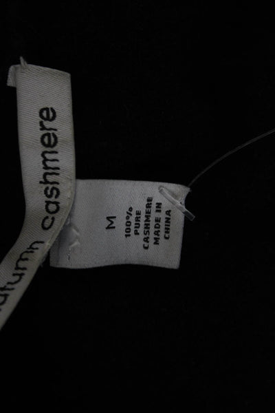 Autumn Cashmere Women Black Full Zip Pullover Long Sleeve 100% Cashmere Size M