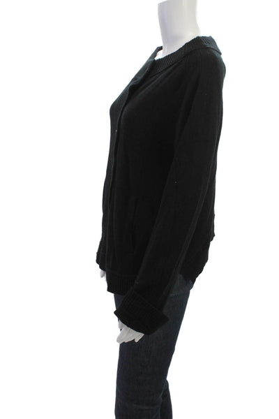 Inhabit Womens Cardigan Cashmere Black Button Square Neck Long Sleeve Size M