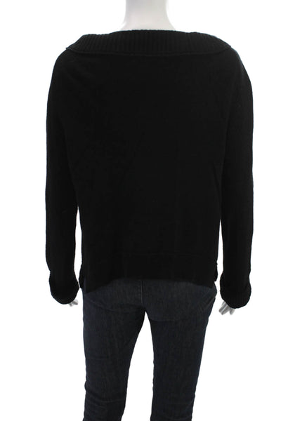 Inhabit Womens Cardigan Cashmere Black Button Square Neck Long Sleeve Size M