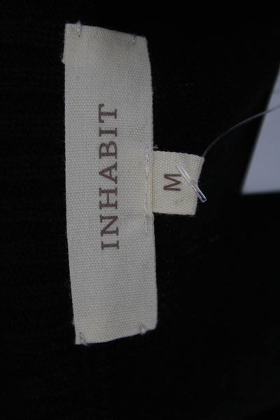 Inhabit Womens Cardigan Cashmere Black Button Square Neck Long Sleeve Size M