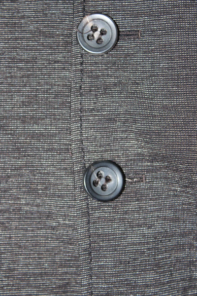 Piazza Sempione Women Dark Gray Collared Button Blazer Long Sleeve Size 48