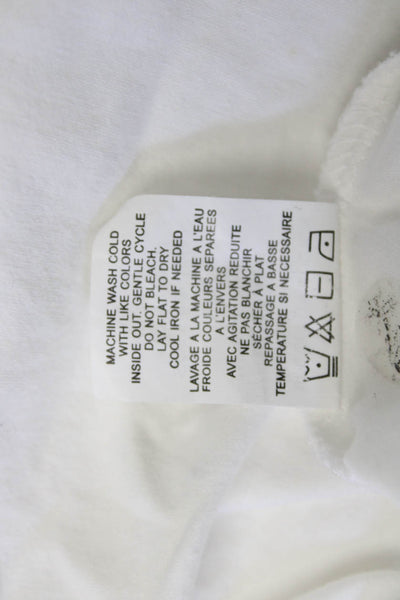 Theory Women Basic White Sleeveless Tank Round Neck Cotton Spandex Size L