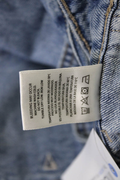 Hidden Womens Cropped Wide Leg Jeans Blue Mid Rise Button Size 24