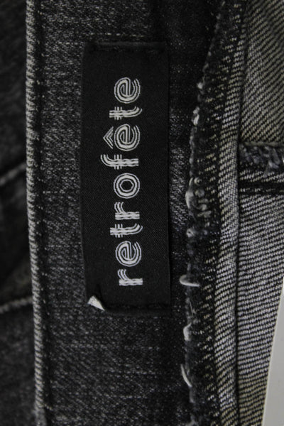 Retrofete Women Jogger Cargo Pants Dark Gray Button 98% Cotton Size 24