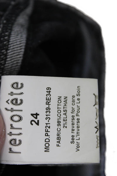 Retrofete Women Jogger Cargo Pants Dark Gray Button 98% Cotton Size 24
