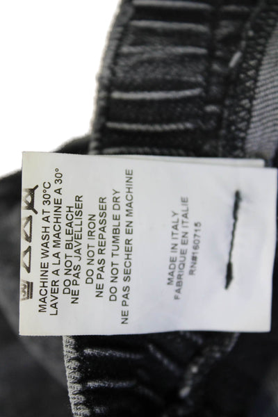 Retrofete Women Jogger Cargo Pants Dark Gray Button 98% Cotton Size 24