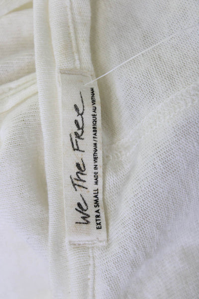We The Free Women Tunic V Neck Short Sleeve White T Shirt Size XS