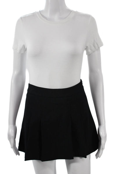 Zara Women Pleated Skater Mini Skort Black Size XS