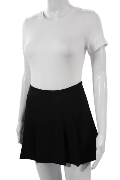 Zara Women Pleated Skater Mini Skort Black Size XS