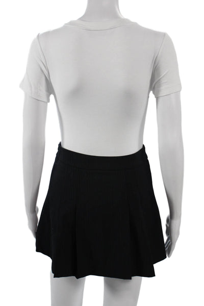 Zara Women Pleated Skater Mini Skort Black Size XS