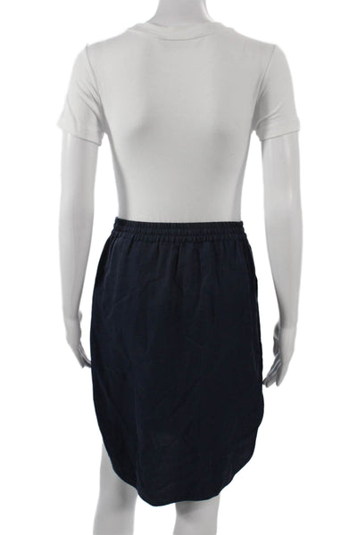 Vince Womens A-Line Skirt Dark Blue Cotton Cupro Size 2XS