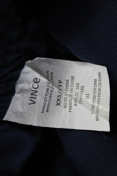 Vince Womens A-Line Skirt Dark Blue Cotton Cupro Size 2XS