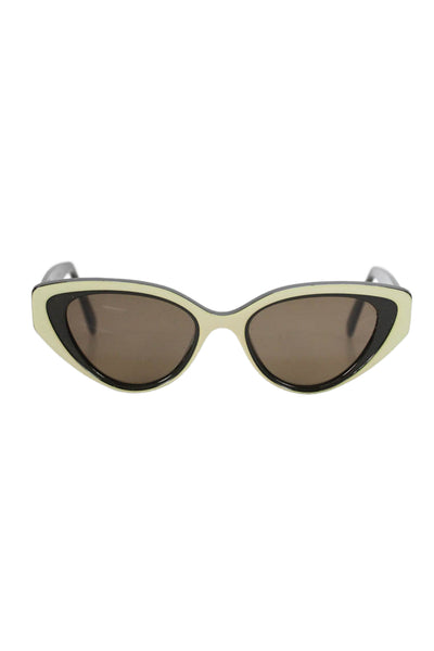 Jimmy Fairly Womens Two-Toned Cat Eye Sunglasses Olive Size 49-18 142mm