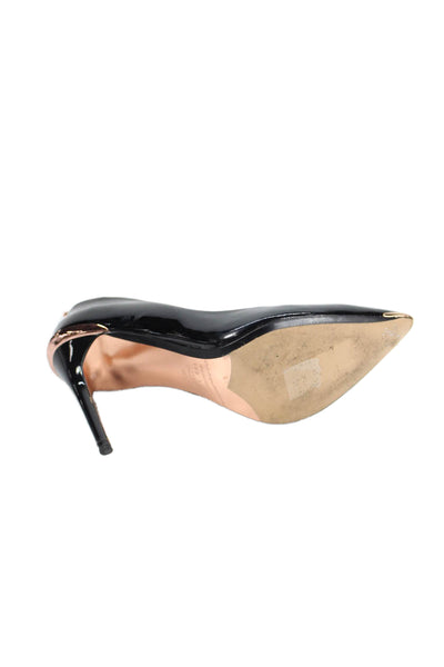 Ted Baker London Womens Patent Leather Metallic Accent Heels Black Size 6.5