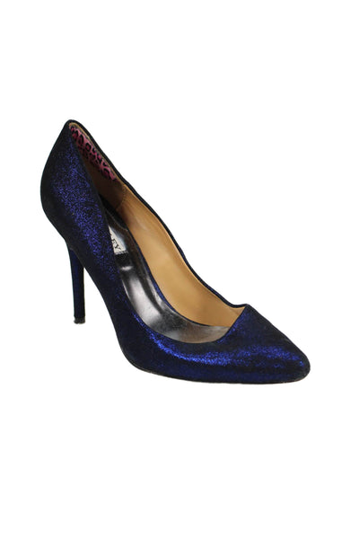 Badgley Mischka Womens Sparkly Pointed Toe Heels Navy Size 8M