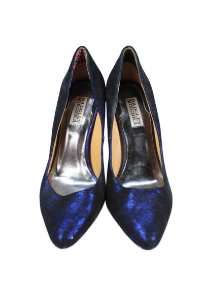 Badgley Mischka Womens Sparkly Pointed Toe Heels Navy Size 8M