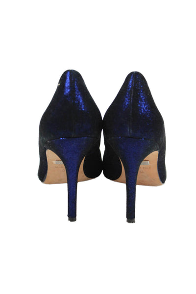 Badgley Mischka Womens Sparkly Pointed Toe Heels Navy Size 8M