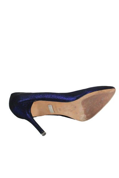 Badgley Mischka Womens Sparkly Pointed Toe Heels Navy Size 8M