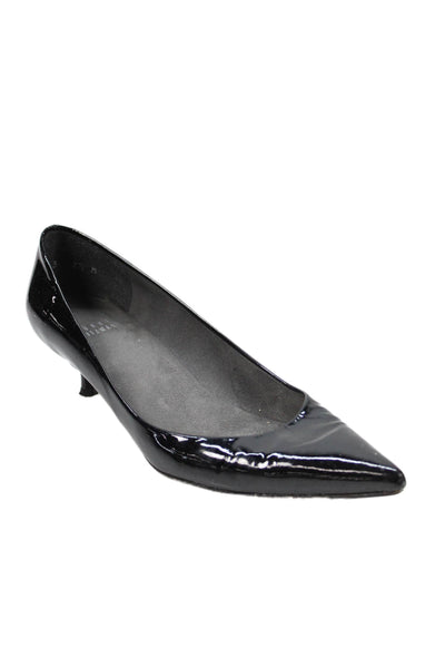 Stuart Weitzman Womens Patent Leather Pointed Toe Heels Black Size 7.5M