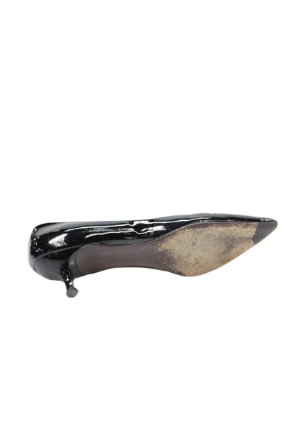 Stuart Weitzman Womens Patent Leather Pointed Toe Heels Black Size 7.5M