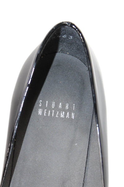 Stuart Weitzman Womens Patent Leather Pointed Toe Heels Black Size 7.5M