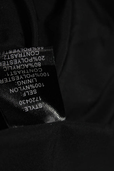 Current Air Womens Puffer Quilted Jacket Black Collared Zip Long Sleeve Size S