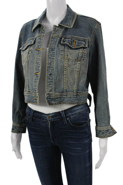 Michael Michael Kors Women Blue Collared Button Long Sleeve Jacket 90s Size M