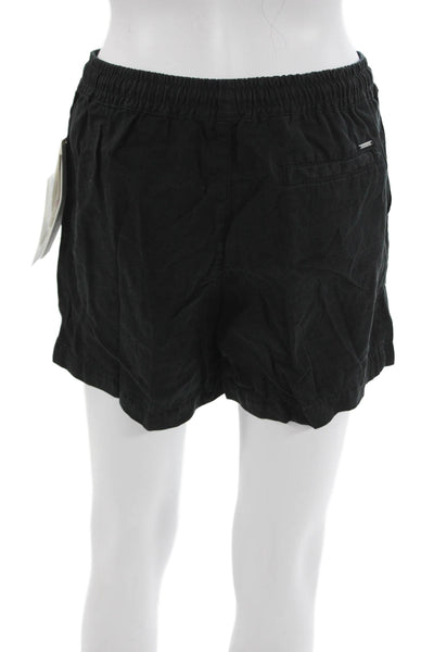 Calvin Klein Jeans Womens Sweat Shorts Black Drawstring Lyocell Size 6