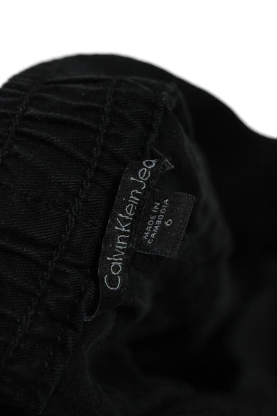 Calvin Klein Jeans Womens Sweat Shorts Black Drawstring Lyocell Size 6