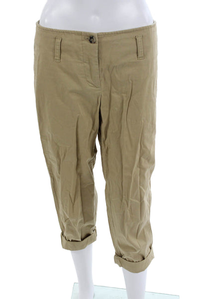Theory Women Cropped Khakis Beige Cotton Spandex Size 6