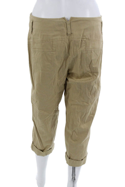 Theory Women Cropped Khakis Beige Cotton Spandex Size 6