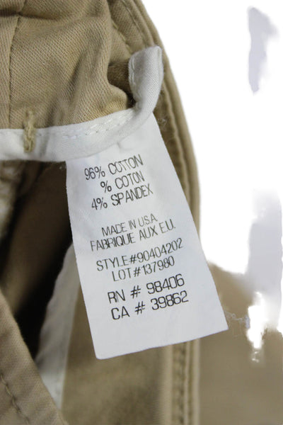 Theory Women Cropped Khakis Beige Cotton Spandex Size 6