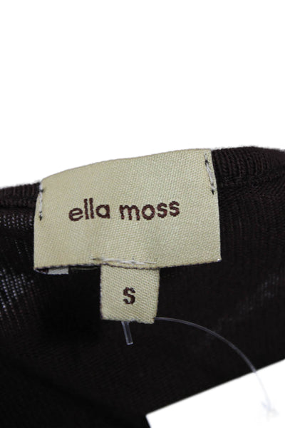 Ella Moss Womens Boho Brown Drawstring Sweater Long Sleeve Size S