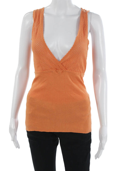 Moth Anthropologie Women Camisole Orange V-Neck 100% Cotton Sleeveless Size M