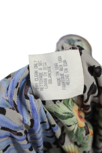 BCBGMAXAZRIA Womens Cropped Tank Beige Floral V-Neck Sleeveless Size XS