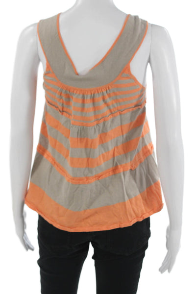 Free People Women Striped Sleeveless Tank Gray Boho Cotton Modal Size S