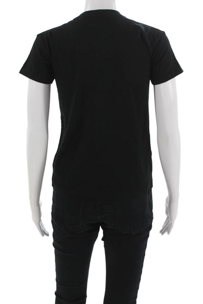 Ralph Lauren Sport Womens Basic Black V Neck Cotton Short Sleeve Tee Size XS