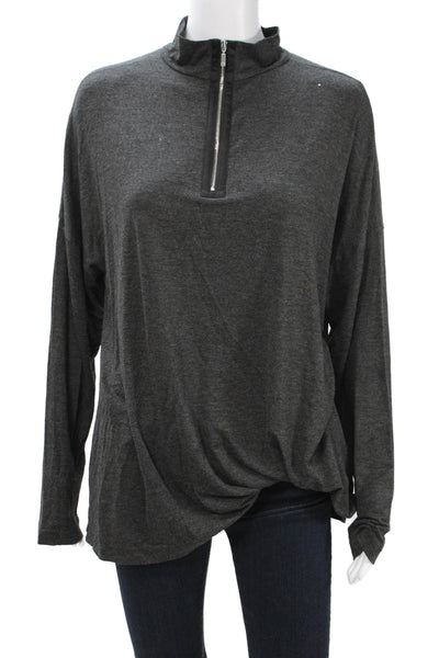 Lafayette 148 New York Womens Gray Cotton Mock Neck Tunic Size XL