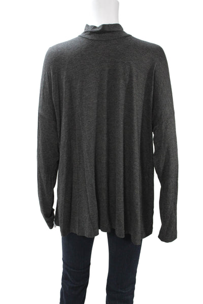Lafayette 148 New York Womens Gray Cotton Mock Neck Tunic Size XL
