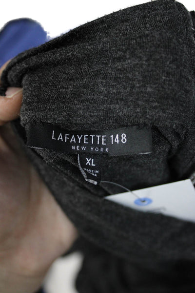 Lafayette 148 New York Womens Gray Cotton Mock Neck Tunic Size XL