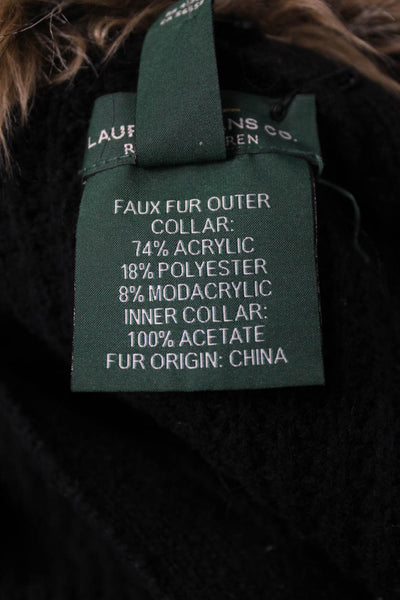Lauren Jeans Company Women Cardigan Black Tie Long Sleeve Size M