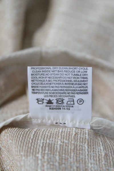 Tory Burch Womens Shift Dress Beige Silk Short Sleeve Round Neck Size 6