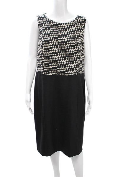 Akris Punto Women Black Shift Dress Round Neck Knee Length Size 12