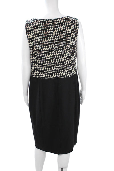 Akris Punto Women Black Shift Dress Round Neck Knee Length Size 12